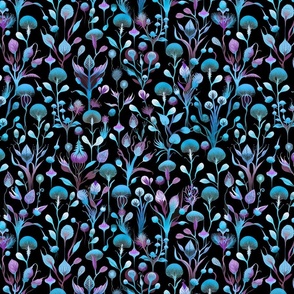 Alien Botanical Tapestry Poison Purple