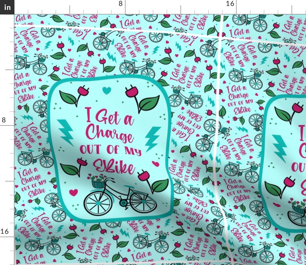 14x18 Panel I Get a Charge out of my EBike Electic Bicycle Cycling Enthusiast for DIY Garden Flag Small Towel or Wall Hanging