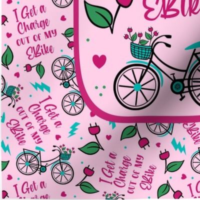 14x18 Panel I Get a Charge out of my EBike Electic Bicycle Cycling Enthusiast for DIY Garden Flag Small Towel or Wall Hanging