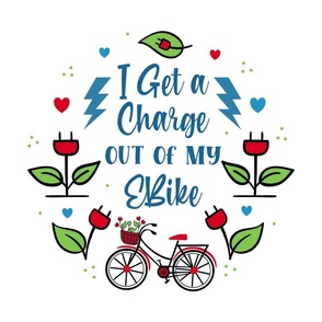  18x18 Panel I Get a Charge out of my EBike Electic Bicycle Cycling Enthusiast for DIY Throw Pillow or Cushion Cover