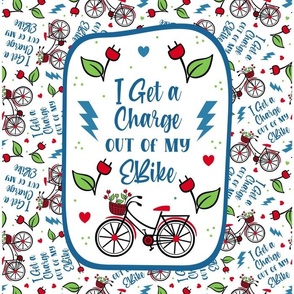  14x18 Panel I Get a Charge out of my EBike Electic Bicycle Cycling Enthusiast for DIY Garden Flag Small Towel or Wall Hanging 