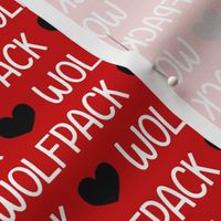 Wolfpack -hearts - white on red - LAD22