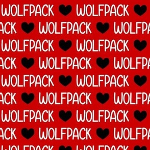 Wolfpack -hearts - white on red - LAD22