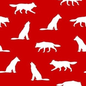 Wolfs - white on red - LAD22