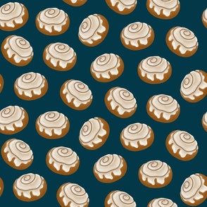 Cinnamon Buns - Blue Background