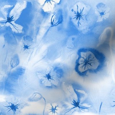 Blue Abstract Fantasy Flowers