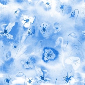 Blue Abstract Fantasy Flowers