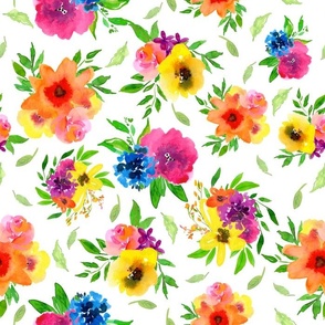 Bright Floral Watercolour Bursts