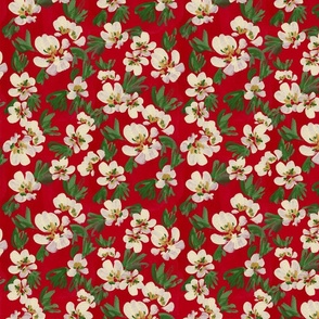 Holiday Florals on Red