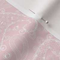 White Paisley on Cotton Candy Pink - SMALL