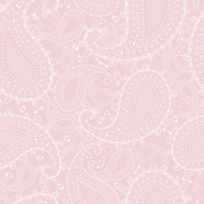 White Paisley on Cotton Candy Pink - JUMBO