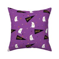 Vintage Halloween pennant purple