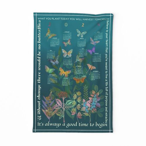 Butterfly Garden 2024 Calendar Wall Fabric Spoonflower   13660870 Butterfly Garden 2024 Calendar Wall Hanging By Marjorie Howe 