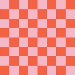 Pink and orange checks