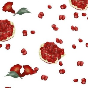 Juicy pomegranate  on a white background