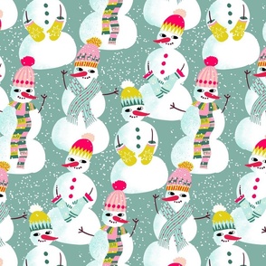 snowman woolen fashion // grey mint // medium 