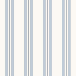 Ticking Stripes, Pearl Blue, Large Scale, Grandmillennial 