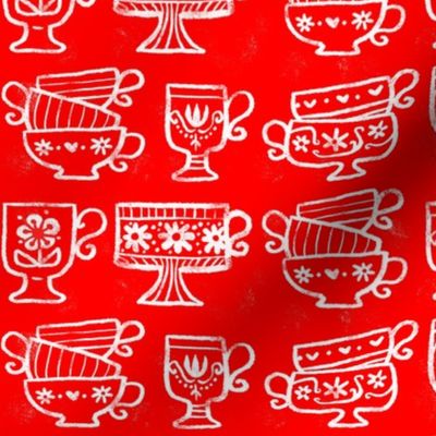 Scandinavian Coffee Cups in Red