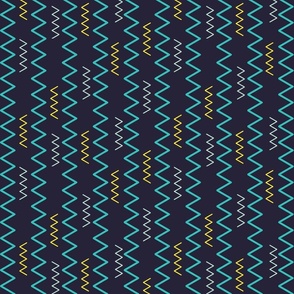 Yellow and teal zig zag - Large scale