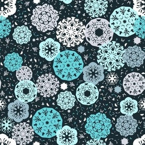  Cute christmas Papercut blue snowflakes holiday motives