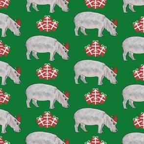 Medium Santa Hippopotamus Presents