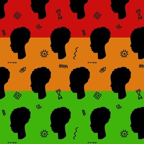 Afro woman silhouette pattern