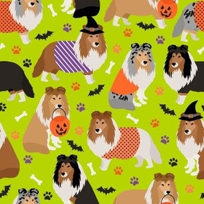 Halloween Shetland Sheepdog Sheltie Green