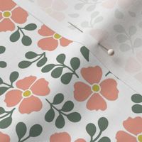 Ditsy Floral  pink and green