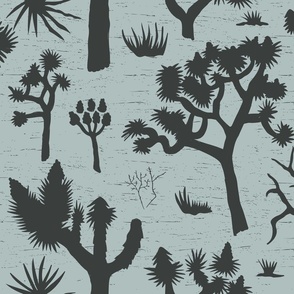 joshua trees in the mojave desert two-tone gray | large