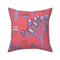 joshua trees lilac on coral | large | colorofmagic