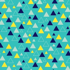 Blue, yellow and teal triangles - Large scale