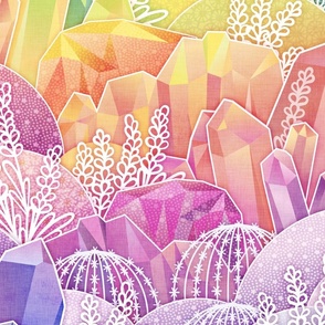 Rainbow Crystal Garden- Large- Magical Crystals- Rainbows- Unicorn- Fairytale- Novelty- Kids- Children- Dopamine Wallpaper- Multicolor- Pride- LGBTQ