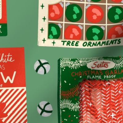 Vintage Christmas Decorations Packaging 