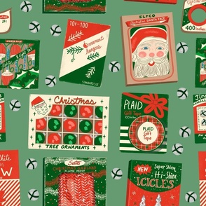 Vintage Christmas Decorations Packaging 