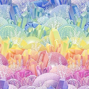 Rainbow Crystal Garden- Small- Magical Crystals- Rainbows- Unicorn- Fairy tale- Novelty- Kids- Children- Dopamine Wallpaper- Multicolor- Pride- LGBTQ
