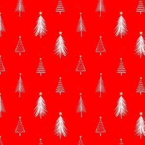 Festive Sketches of White Christmas Trees with Snow and Gold Stars on Christmas Velvet Red








gold Stars on Christmas Velvet Red