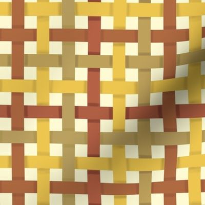 Three Color Woven Ribbons in Muted Yellow Khaki and Brown