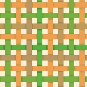  Three Color Woven Ribbons in Green Tan and Khaki