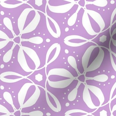 Fleurs Tournantes - Floral Geometric Purple Large Scale