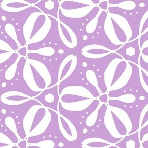 Fleurs Tournantes - Floral Geometric Purple Large Scale