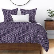 Fleurs Tournantes - Floral Geometric Midnight Blue and Purple Large Scale