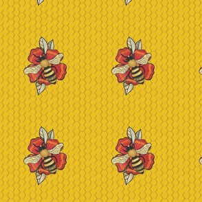 Big Bee on Honey Comb