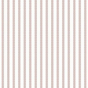 Nina Stripe: Turkey Red & White Dotted Stripe