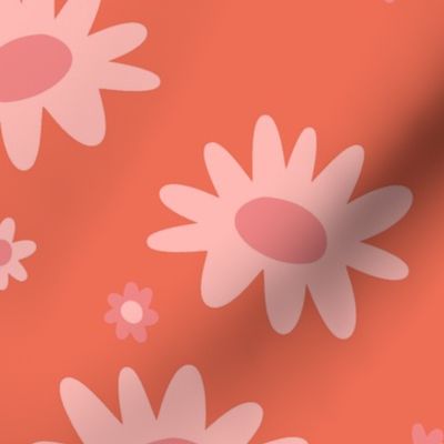 Coral Daisies Terracotta BG