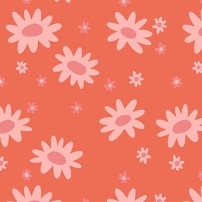 Coral Daisies Terracotta BG