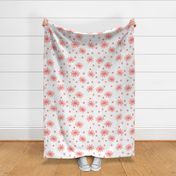 Coral Daisies White BG