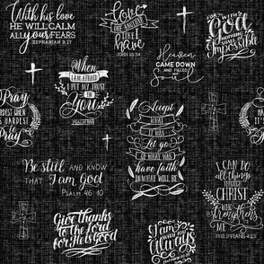 18” Christian comfort verses - black/white chalkboard