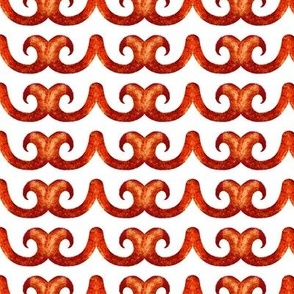 Byzantine watercolor waves, Reds on a white background