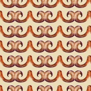 Byzantine watercolor waves, Browns on a yellow background