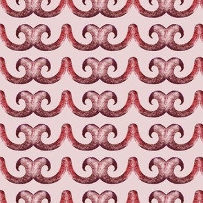 Byzantine watercolor waves, Dark pink on a pink background